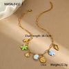 Wholesale Jewelry Ocean Wind Shell Starfish Titanium Steel Stainless Steel 18K Gold Plated Geometric Necklace Bracelet For Women