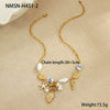 Wholesale Jewelry Ocean Wind Shell Starfish Titanium Steel Stainless Steel 18K Gold Plated Geometric Necklace Bracelet For Women