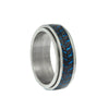 Wholesale Jewelry Olive Leaf Shape Titanium Steel Rotatable Ring With Dripping Oil Treatment And Flower Pattern