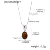 Wholesale Jewelry Oval Tiger's Eye Stone 316L Stainless Steel 316L Stainless Steel Pvd Plated Electroplated Geometric Light Luxury Long Necklace