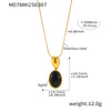 Wholesale Jewelry Oval Tiger's Eye Stone 316L Stainless Steel 316L Stainless Steel Pvd Plated Electroplated Geometric Light Luxury Long Necklace