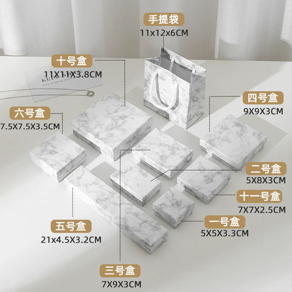 Wholesale Jewelry Packaging Box In Black Cowhide And Paper Cardboard Material