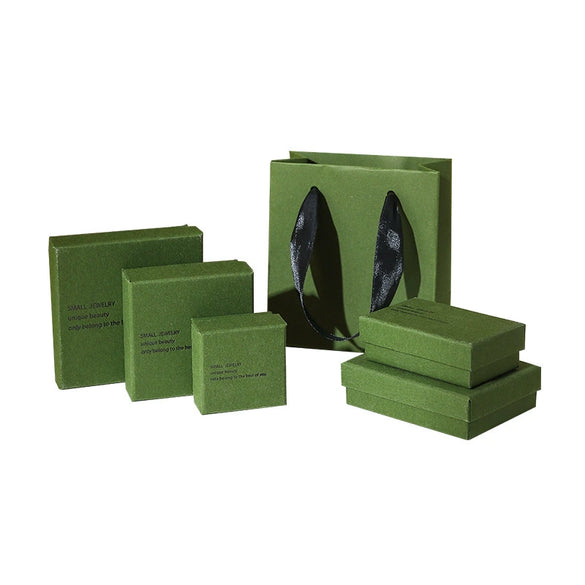Wholesale Jewelry Packaging Box Kapok Green Heaven And Earth Cover Box Paper Cardboard Material