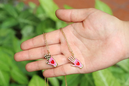 Wholesale Jewelry Palm Color Oil Drop Heart Pattern Pendant Copper Necklace