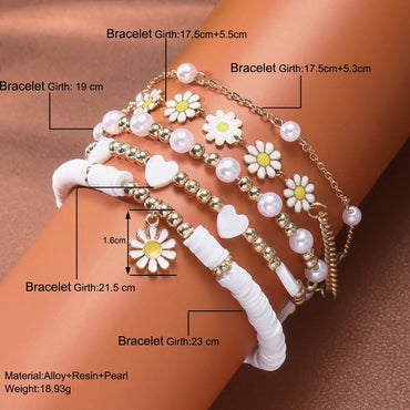 Pastoral Flower Alloy Wholesale Bracelets