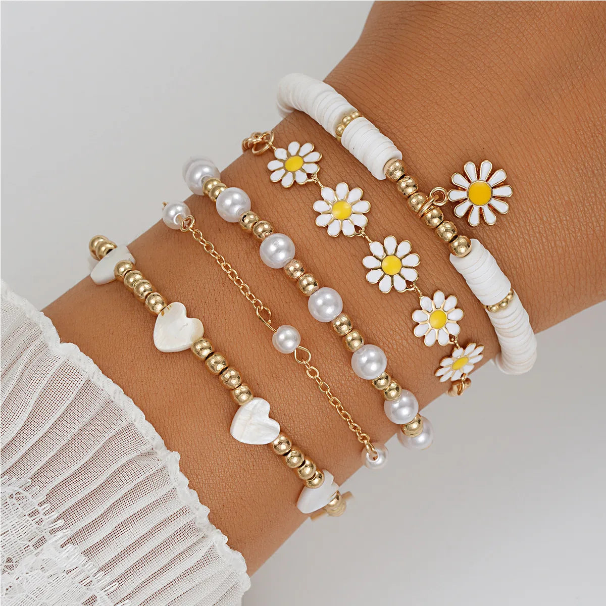 Pastoral Flower Alloy Wholesale Bracelets