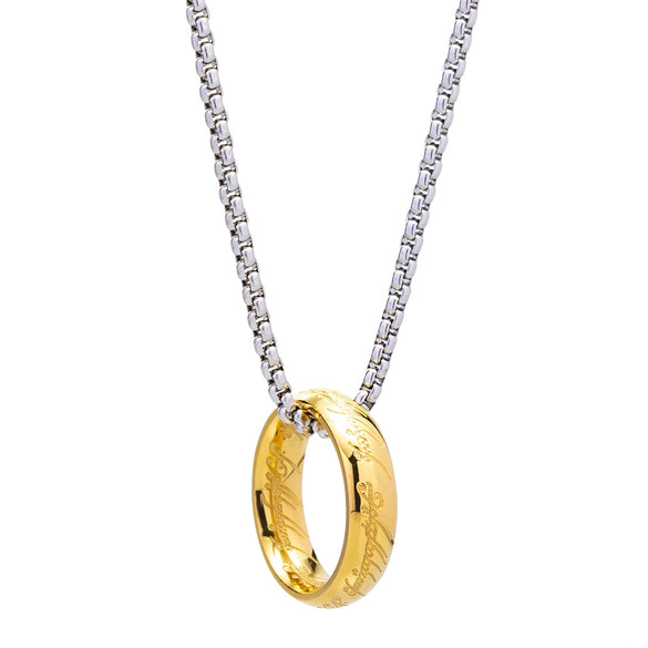 Wholesale Jewelry Pearl Chain Titanium Steel Pendant Necklace With Letters Numbers Text Electroplated For Men