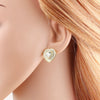 Wholesale Jewelry Pearl Heartshaped Geometric Copper Earrings Electroplated Unisex