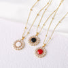 Wholesale Jewelry Pearl Oil Drop Round Geometric Copper Electroplated Necklace Clavicle Chain
