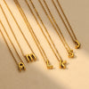 Wholesale Jewelry Pendant Necklace Copper 18K Gold Electroplated 3D Bubble Letter Minimalist Style