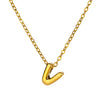 Wholesale Jewelry Pendant Necklace Copper 18K Gold Electroplated 3D Bubble Letter Minimalist Style