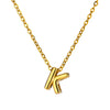 Wholesale Jewelry Pendant Necklace Copper 18K Gold Electroplated 3D Bubble Letter Minimalist Style