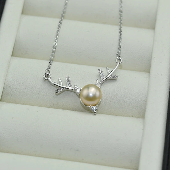 Wholesale Jewelry Pendant 925 Silver Microinlaid Deer And Reindeer Freshwater Pearl Copper Goldplated Colorpreserving