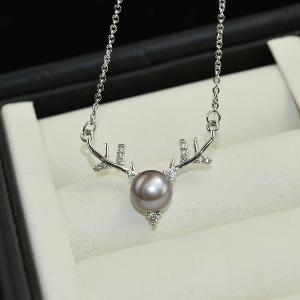 Wholesale Jewelry Pendant 925 Silver Microinlaid Deer And Reindeer Freshwater Pearl Copper Goldplated Colorpreserving