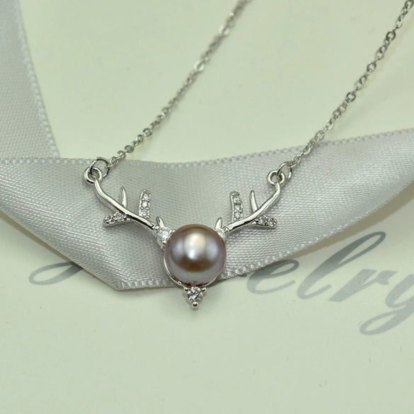 Wholesale Jewelry Pendant 925 Silver Microinlaid Deer And Reindeer Freshwater Pearl Copper Goldplated Colorpreserving