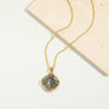 Wholesale Jewelry Personality Geometric Copper Mixed Gemstone Inlay Electroplating Pendant Clavicle Chain