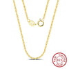 Wholesale Jewelry Plain Geometric 925 Sterling Silver Electroplated Calendered Chain Necklace Unisex