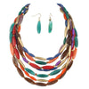 Wholesale Jewelry Plastic Resin Snake Bone Chain Exaggerated Multilayer Twocolorful Beads Necklace Clavicle Chain