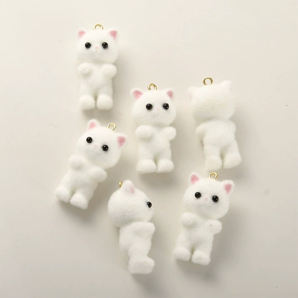 Wholesale Jewelry Plush Bear Resin Pendant Handmade Accessories Spray Velvet