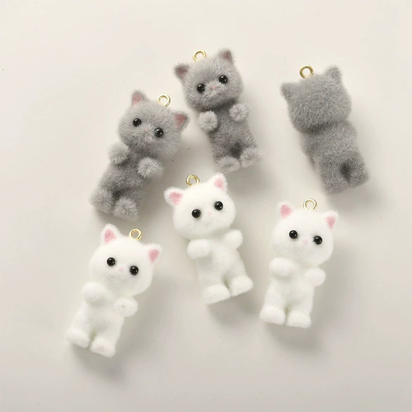 Wholesale Jewelry Plush Bear Resin Pendant Handmade Accessories Spray Velvet