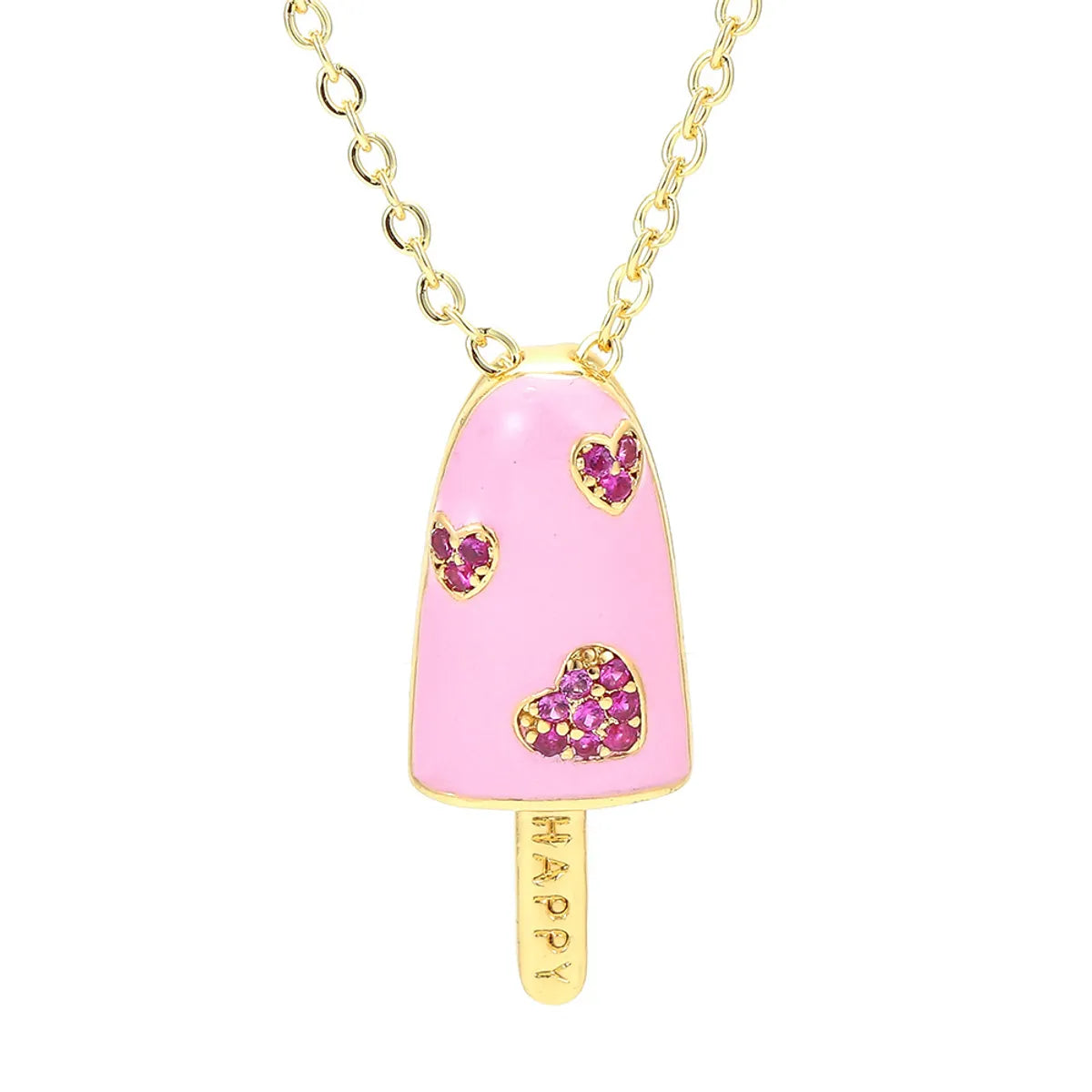 Wholesale Jewelry Popsicle-shaped Oil Drop Pendant Copper Inlaid Zircon Necklace Gooddiy