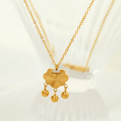 Wholesale Jewelry Preppy Style Modern Style Sweet Lock 304 Stainless Steel Rhinestones 18K Gold Plated Polishing Pendant Necklace