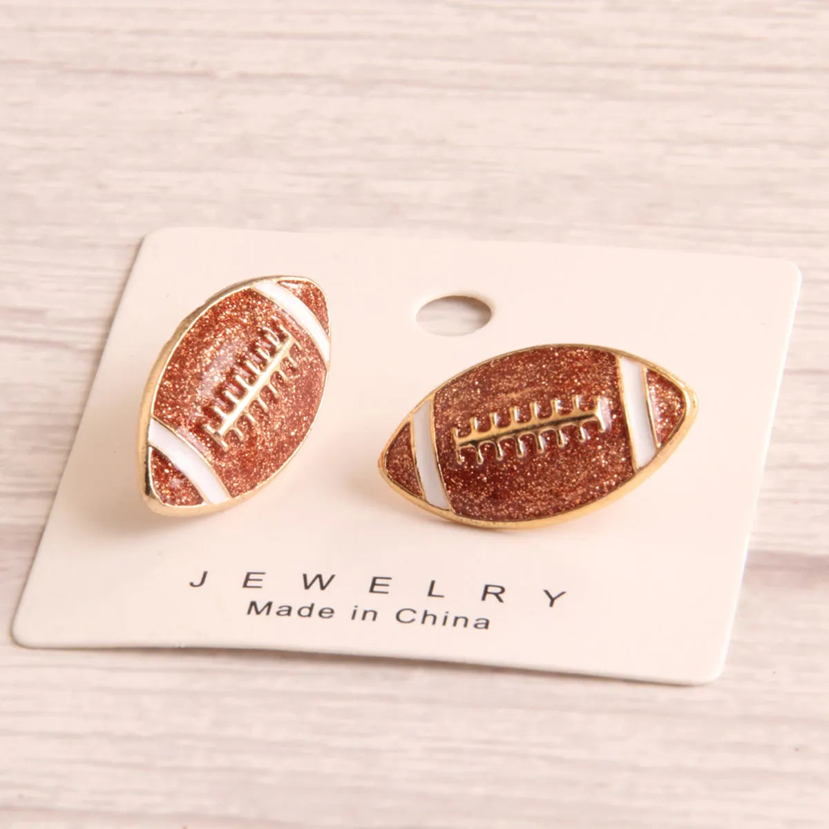 1 Pair Preppy Style Simple Style Sports Baseball Rugby Basketball Enamel Alloy Ear Studs