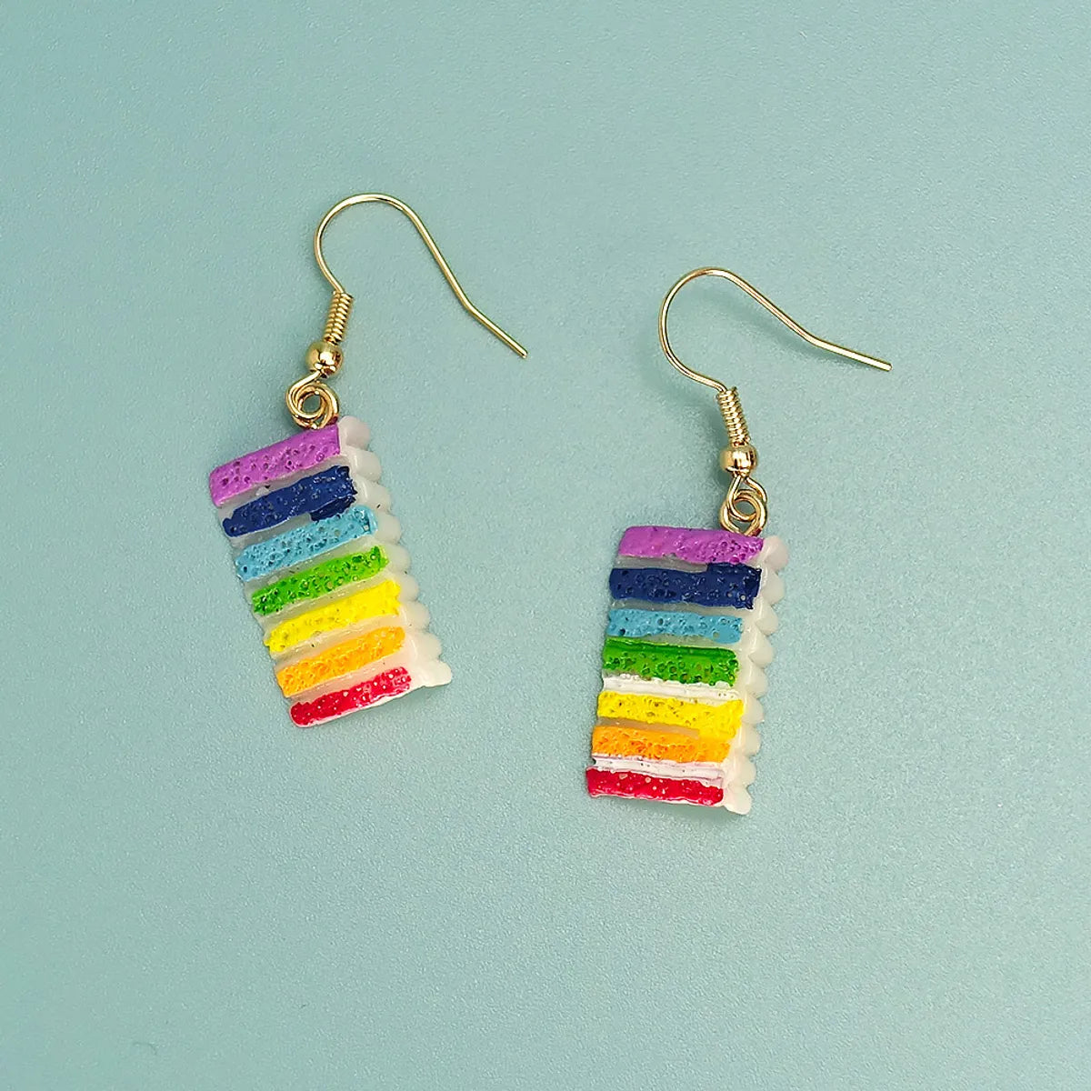 Wholesale Jewelry Princess Cute Rainbow Cake Plastic Resin Ear Hook