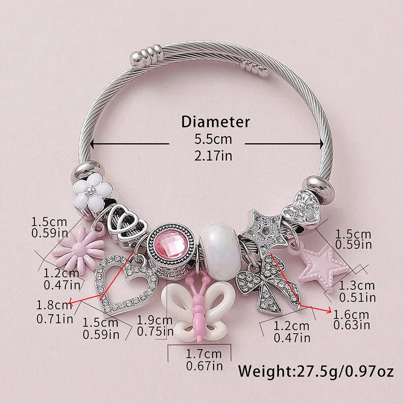 Wholesale Jewelry Princess Luxurious Sweet Butterfly Bow Knot High Heel Alloy Copper Rhinestones Inlay Bracelets