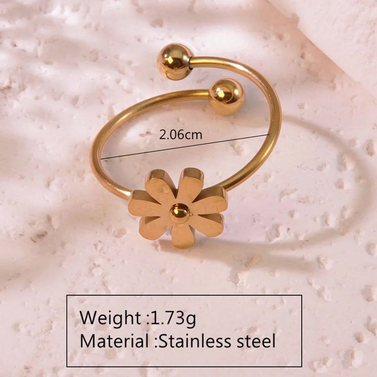 Wholesale Jewelry Princess Sweet Simple Style Flower 304 Stainless Steel 18K Gold Plated Plating Jewelry Set