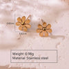 Wholesale Jewelry Princess Sweet Simple Style Flower 304 Stainless Steel 18K Gold Plated Plating Jewelry Set