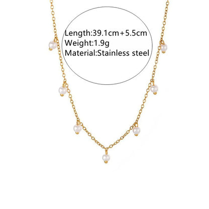 Wholesale Jewelry Princess Vacation Sweet Geometric 304 Stainless Steel Plastic 18K Gold Plated Plating Necklace