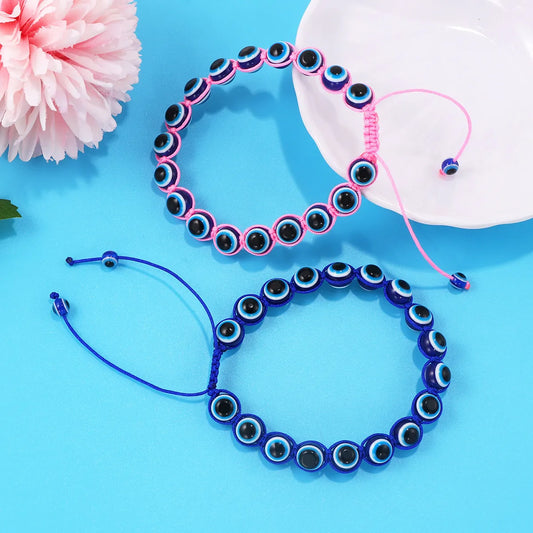 Punk Devil's Eye Resin Rope Wholesale Bracelets