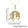 Wholesale Jewelry Punk Hiphop Style Leopard Pendant Necklace Copper Plated Real Gold With Zircon And Geometric Design