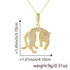 Wholesale Jewelry Punk Hiphop Style Leopard Pendant Necklace Copper Plated Real Gold With Zircon And Geometric Design