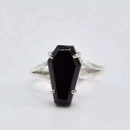 Wholesale Jewelry Punk Polygon Alloy Artificial Gemstones Inlay Rings