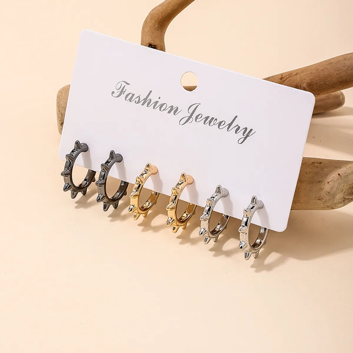 Wholesale Jewelry Punk Simple Style Gear Alloy Ear Studs