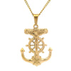 Wholesale Jewelry Punk Style Anchor Stainless Steel Pendant Necklace With Electroplating