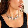 Wholesale Jewelry Punk Style Geometric Iron Chain And Ccb Necklace