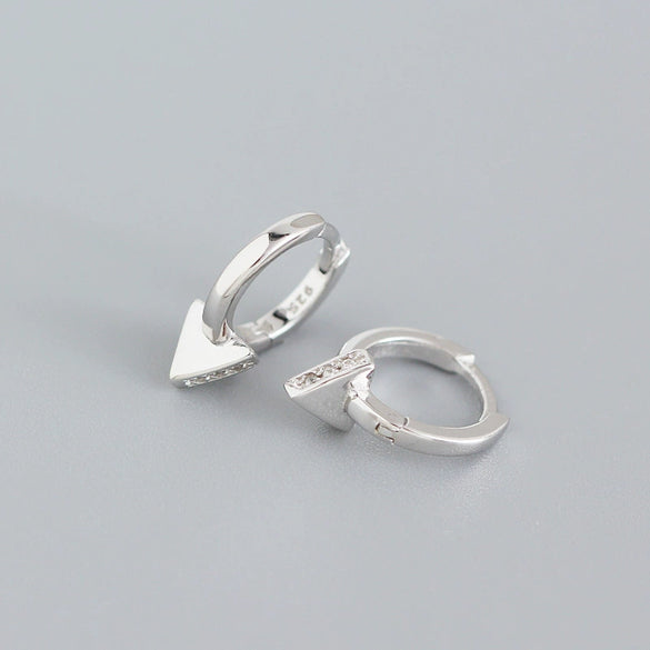 Wholesale Jewelry Punk Style Geometric Triangle S925 Sterling Silver Electroplated Ear Ring Ear Buckle Ear Stud