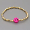 Wholesale Jewelry Punk Style Golden Round Beads Smile Bracelet Nihaojewelry