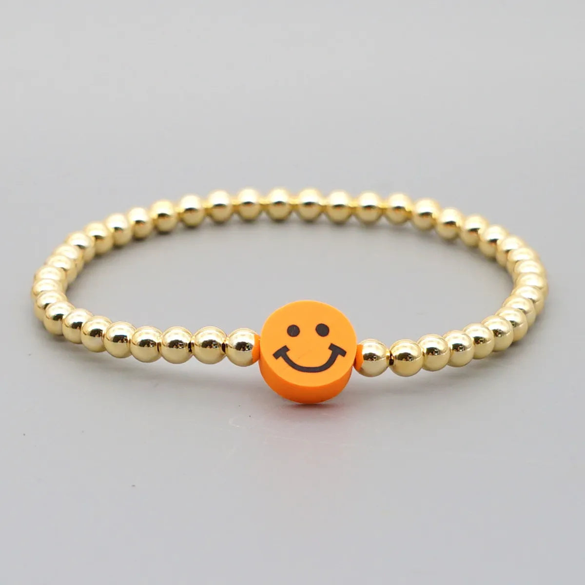 Wholesale Jewelry Punk Style Golden Round Beads Smile Bracelet Nihaojewelry