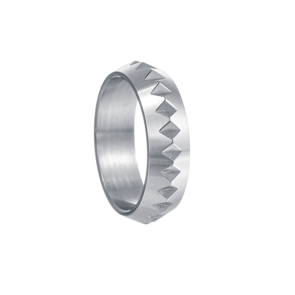 Wholesale Jewelry Punk Style Titanium Steel Selfdefense Ring With Geometric Design And Electroplating For Men And Women
