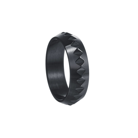 Wholesale Jewelry Punk Style Titanium Steel Selfdefense Ring With Geometric Design And Electroplating For Men And Women