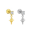 Wholesale Jewelry Pure Titanium Copper Stainless Steel Geometric Electroplated Unisex Star Earrings And Lip Nails Piercing Jewelry
