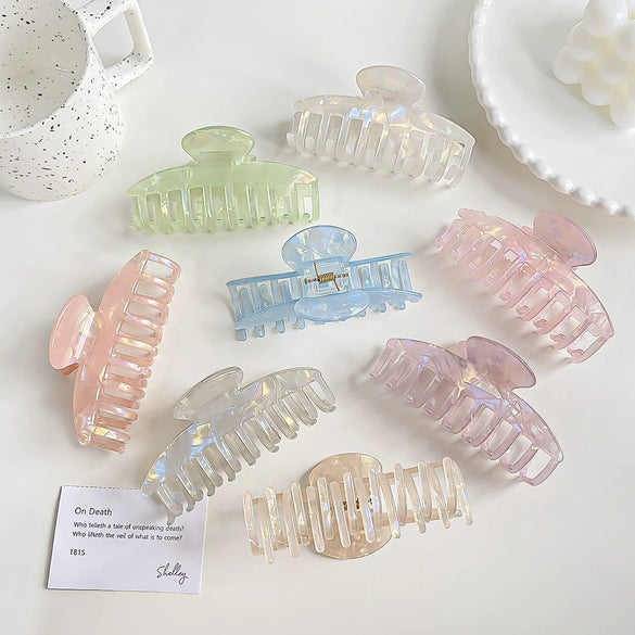 Wholesale Jewelry Pvc Handmade Natural Geometric Women's Hair Ornaments Mermaid Shark Clip
