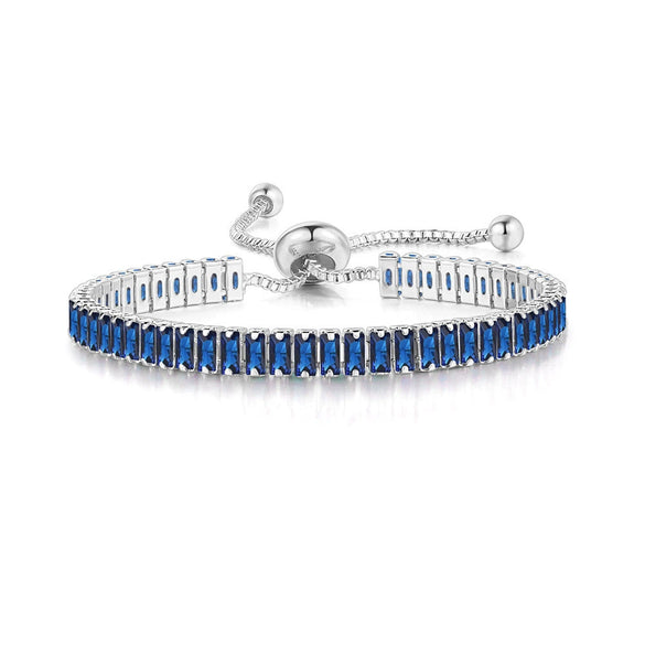 Wholesale Jewelry Rectangular Zircon Copper Bracelet With Wave Pattern And Glass Treatment