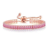 Wholesale Jewelry Rectangular Zircon Copper Bracelet With Wave Pattern And Glass Treatment