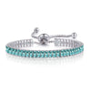 Wholesale Jewelry Rectangular Zircon Copper Bracelet With Wave Pattern And Glass Treatment