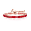 Wholesale Jewelry Rectangular Zircon Copper Bracelet With Wave Pattern And Glass Treatment